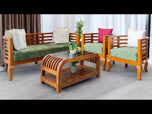 Ring Wooden Sofa Set | Latest Model Teak Wood Sofa Set Design 2024 | AHD Furniture