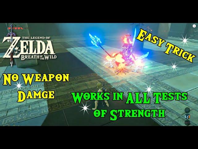 How to Kill Guardians In Test of Strength Shrines No Weapon Damage Breath of The Wild Zelda