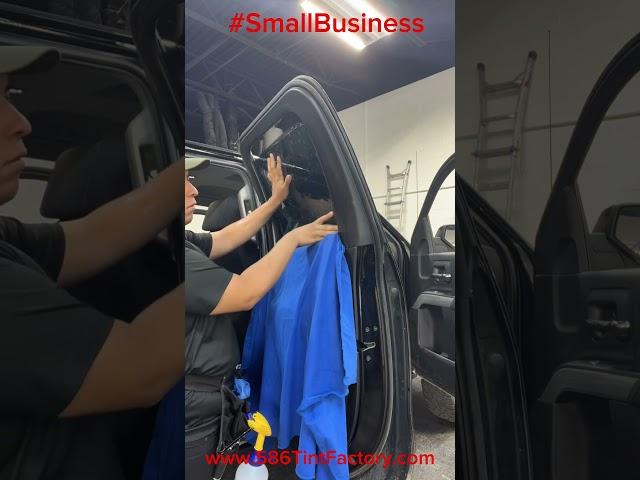 Watch us tint this window! We are a #smallbusiness please like and share! #oddlysatisfying #explore