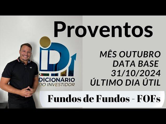 Proventos de Outubro, FOFs - Data base 31-10-2024 - BCIA11 BBFO11 HFOF11 KISU11 XPSF11 e outros