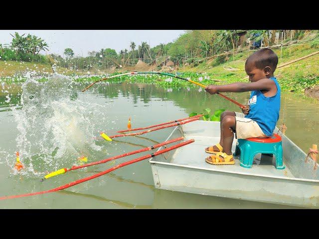 Best Hook fishing 2022|Little Boy hunting fish by fish hook From beautiful naturePart-25