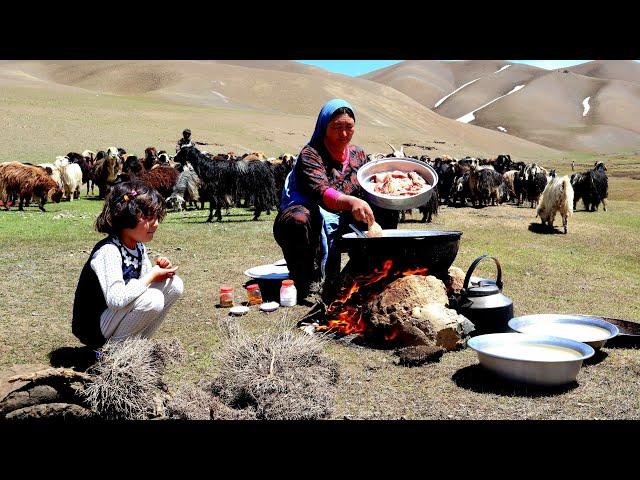 Shepherd Mother  Cooking Organic Food and Baking Bread in Nuture| Village life of Afghanistan