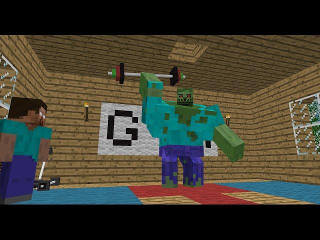 Monster School: Bodybuilding - Minecraft Animation