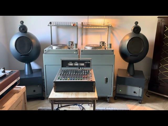 Elipson Religeuse ORTF speakers and Bourdereau stereo turntable playing Pat Boone