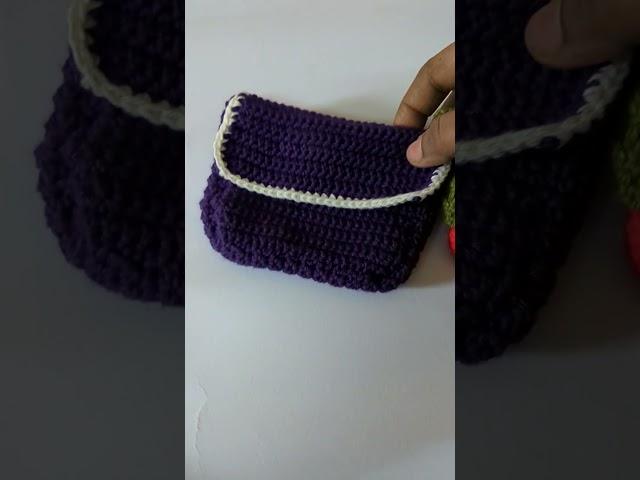 Crochet mini purple  pouch  #amigurumicrochet #crochet #btspurple #minipouch