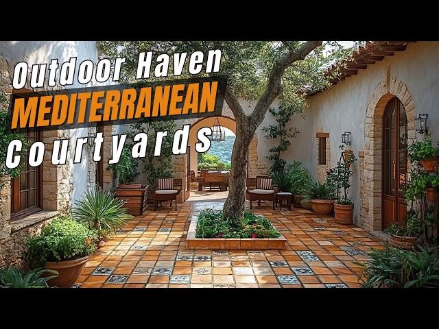 Mediterranean Courtyards: Lush Greenery, Vibrant Flowers, and Rustic Charm