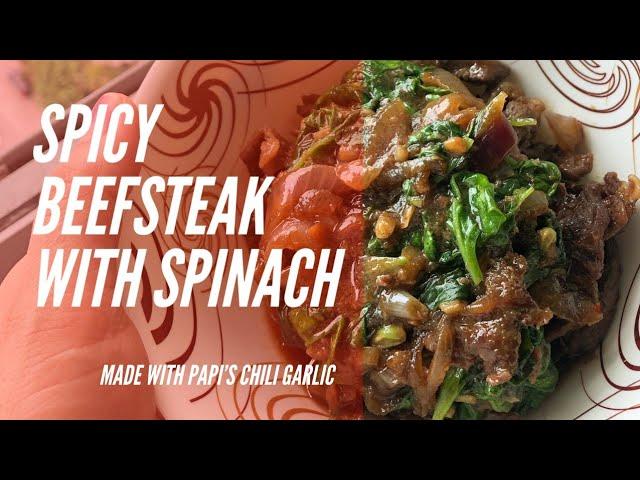 Easy Homemade Spicy Beef with Spinach