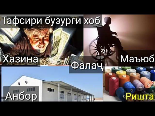 Таъбири хоб:Маъюб дар хоб,Чанг дар хоб,Ришта дар хоб,Хазина дар хоб,Анбор дар хоб,Шона дар хоб-тбх