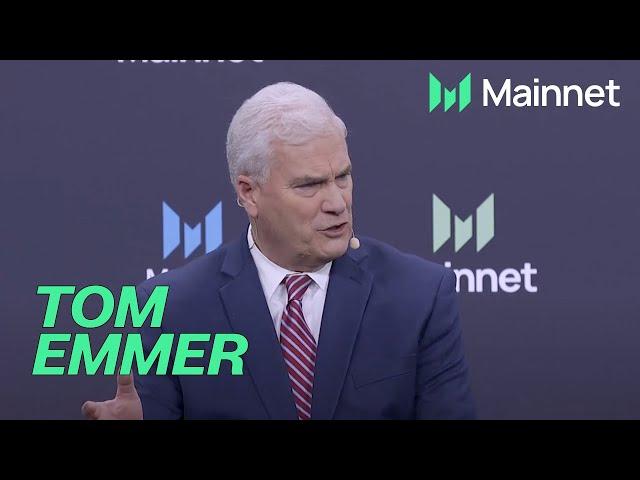 US Congressman Tom Emmer with Blockchain Association's Kristin Smith