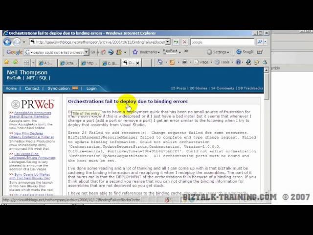 BizTalk 2006/R2 - 12-04 Call Orchestration Shape (1 of 2)