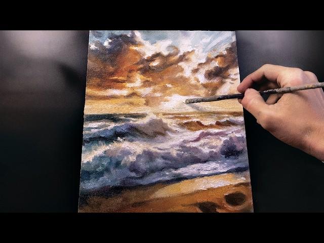 ASMR 3 Hours of Painting with Oils, Brushing Sounds (No Talking)