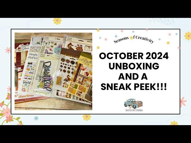 Country Craft Creations, October Seasons of Creativity Unboxing and a Sneak Peek!!!