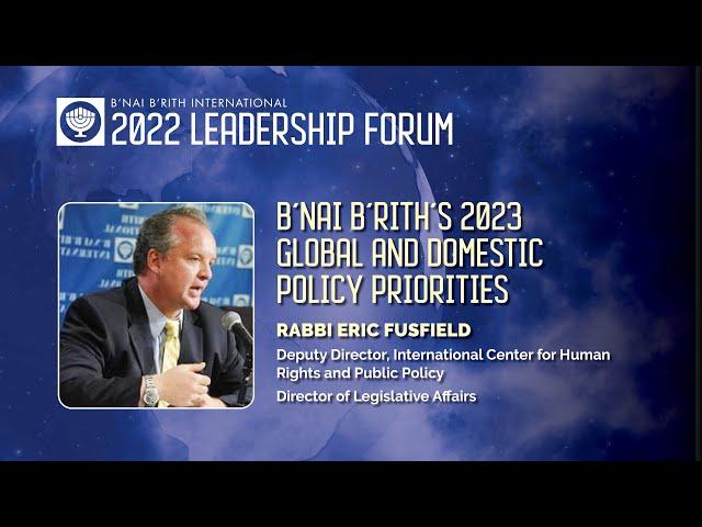 B'nai B'rith's 2023 Domestic Policy Priorities (USA)