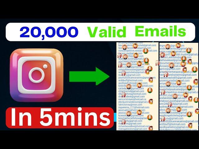 Email marketing: Extract Over 20000 Valid Emails From Instagram In 5mins