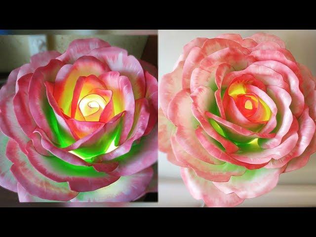 The lamp rose ESPERANCE from izolon, how to tint izolon with color scheme, DIY, handmade