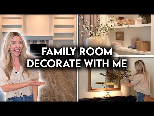 FAMILY ROOM MAKEOVER | BUILT-IN STYLING TIPS + PORTABLE PROJECTOR