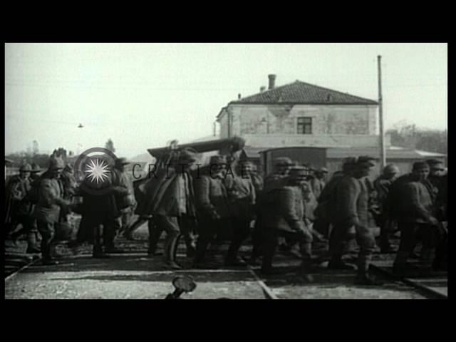 Scenes in Italy following the battle of Caporetto in World War I HD Stock Footage