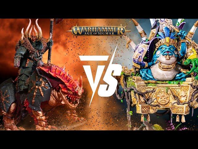 Slaves to Darkness (NEW) Vs Seraphon: Age of Sigmar 2000pts Battle Report