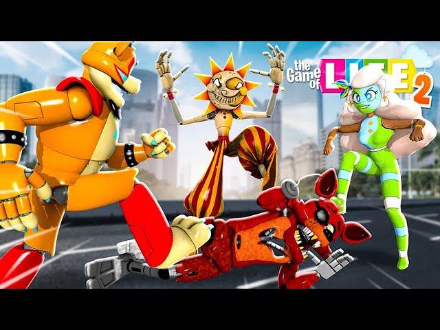 Game of Life 2 - FOXY LOSES ON THE FIRST TURN with Sun, Earth, and Glamrock Freddy