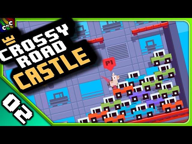 SCALING THE CONSTRUCTION TOWER! | Crossy Road Castle COUCH CO OP Episode 2 | Couch Plays