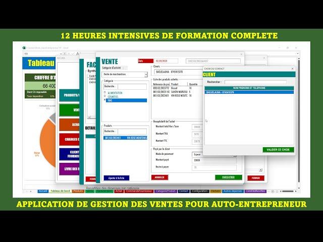 Excel VBA Auto-Entrepreneur Management - Purchase, Sale, Turnover, Recipe, Margin, Contributions