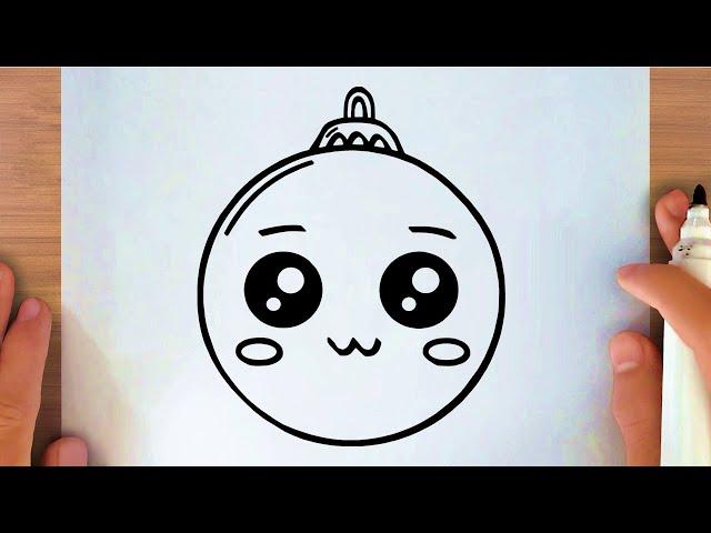 HOW TO DRAW A CUTE CHRISTMAS BALL