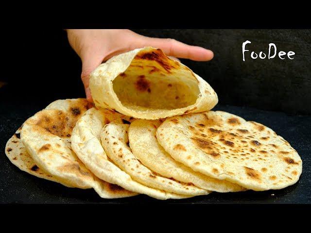 Take water, flour and 1 more ingredient (no yeast). Pita bread recipe!