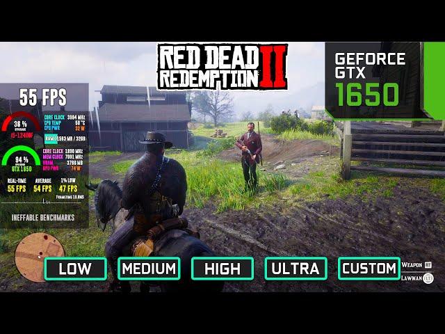 Red Dead Redemption 2: GTX 1650 All Settings + Best Settings Tested at 1080p (2023)