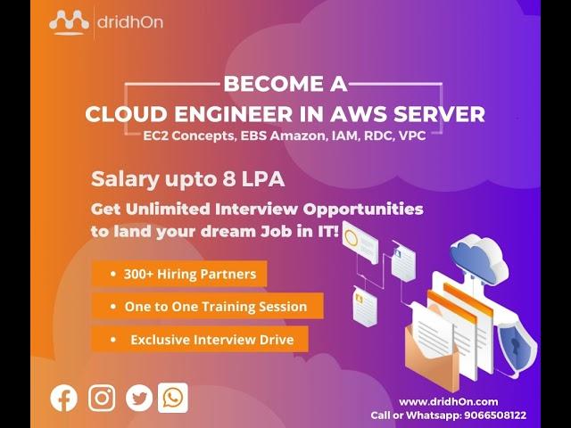 AWS Cloud Course in Bangalore | Amazon Web Services | dridhOn