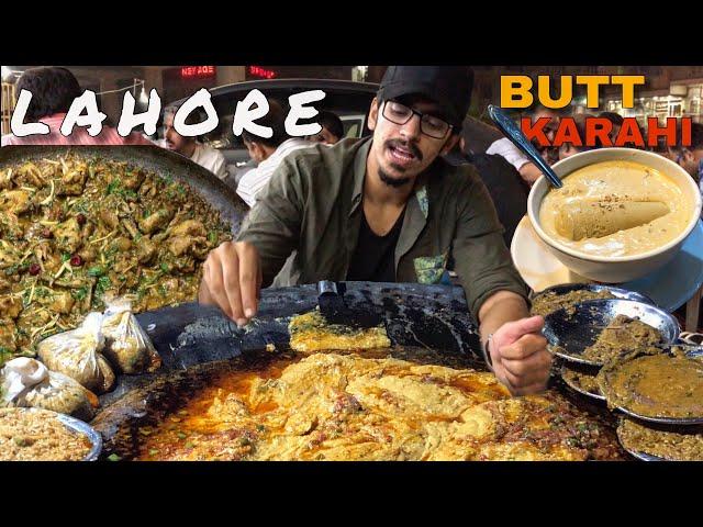 PAKISTANI STREET FOOD IN LAHORE - WORLD FAMOUS BUTT KARAHI, FRIED FISH, FALOODA AND BEEF KABAB