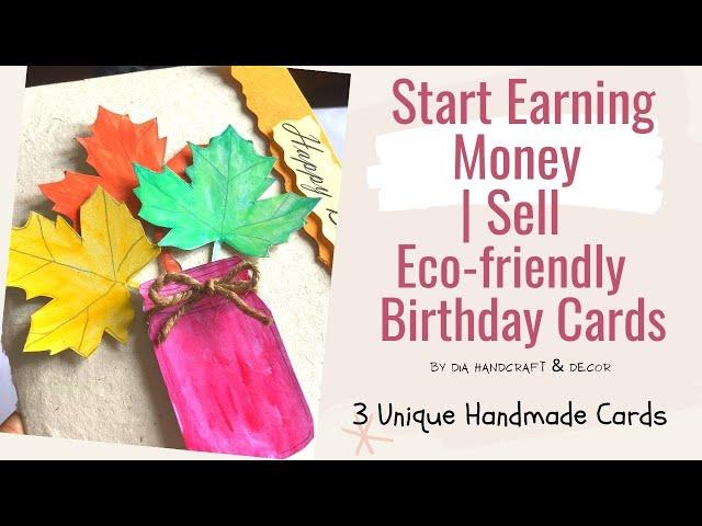 Start earning money | Sell Eco friendly Handmade Cards | Learn 3 Birthday Cards|Card making Series 1