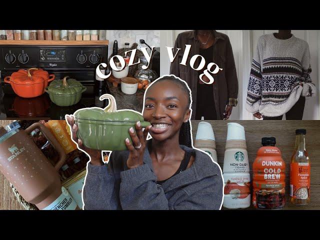 cozy vlog  | fall thrift haul, august TBR, new hearth & hand fall collection, fall decor haul