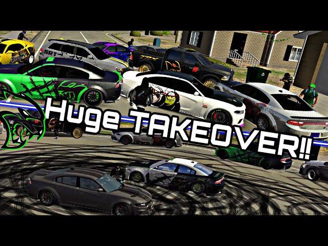 SRT Car Meet turns into HUGE TAKEOVER! In Car parking multiplayer