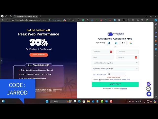 Cloudways Discount  Unlock 30% Off Hosting + 3-Day Free Trial with This Coupon Code :JARROD