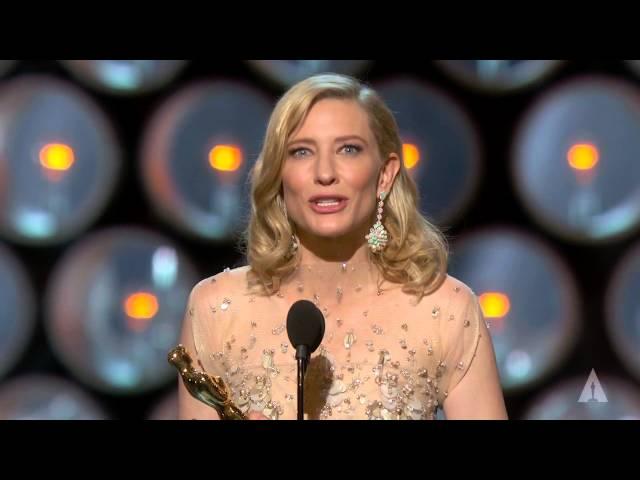 Cate Blanchett winning Best Actress for "Blue Jasmine"