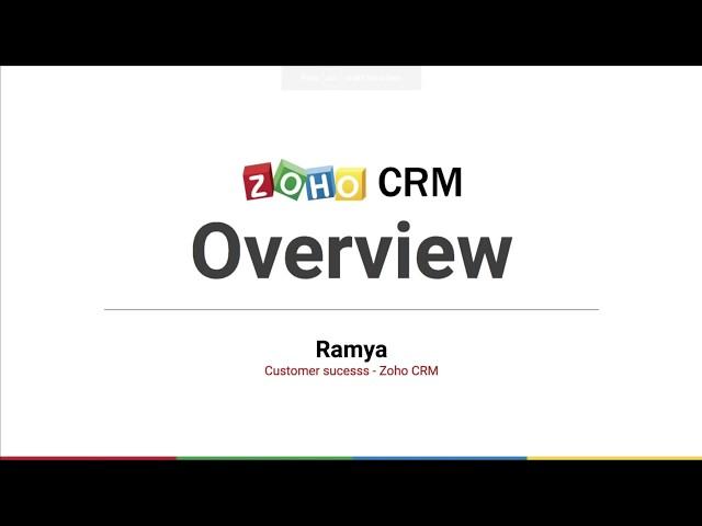 Zoho CRM Overview