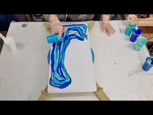 GORGEOUS Beach Colors  Acrylic Pour Painting with TLP  - Abstract Fluid Art