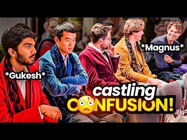 Magnus Carlsen and Gukesh are confused about the castling rules in Chess960!