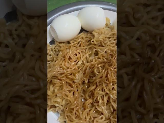 Indomie Fried Noodles and Boiled Eggs
