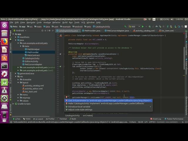getLoaderManager method error