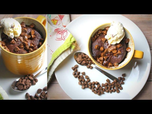 1 Minute Perfect Chocolate Chip Mug Cake in Microwave - Fizys Kitchen