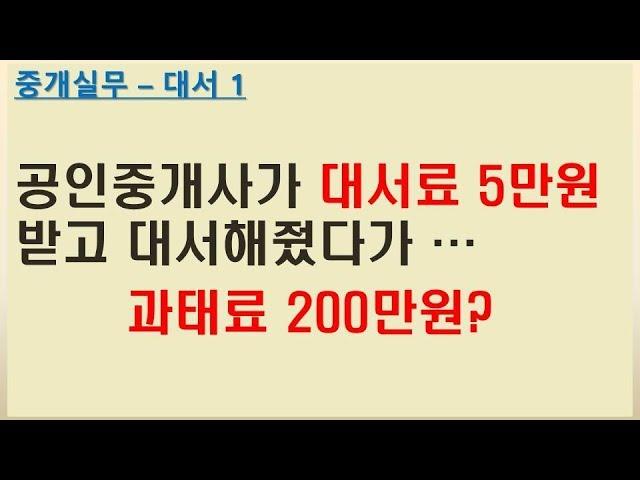 공인중개사 대서해주고 과태료 200만원 받은 사연