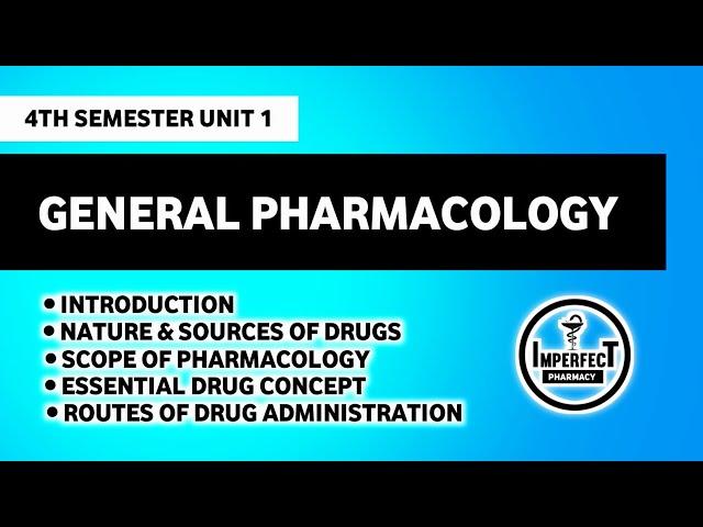 General Pharmacology | Routes Of Drug Administration | Unit 1 | Pharmacology B Pharm 4th Semester