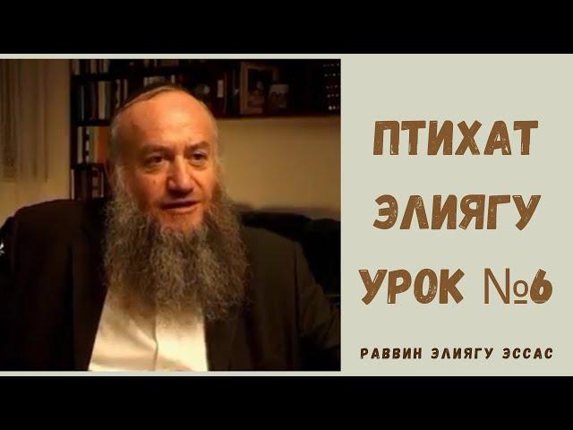 ПТИХАТ ЭЛИЯГУ УРОК№6 / РАВ ЭЛИЯГУ ЭССАС