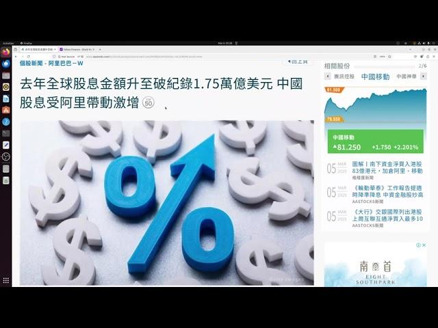 2025 03 06 長者收股息 賣長和 德昌再升 DeepSeek是故事不是股票  內銀國策推動 內險未升完 重汽價格恰當 聯通回調可投 置富減派息照升 鷹君派息無變 中銀香港未升完 盛業破九