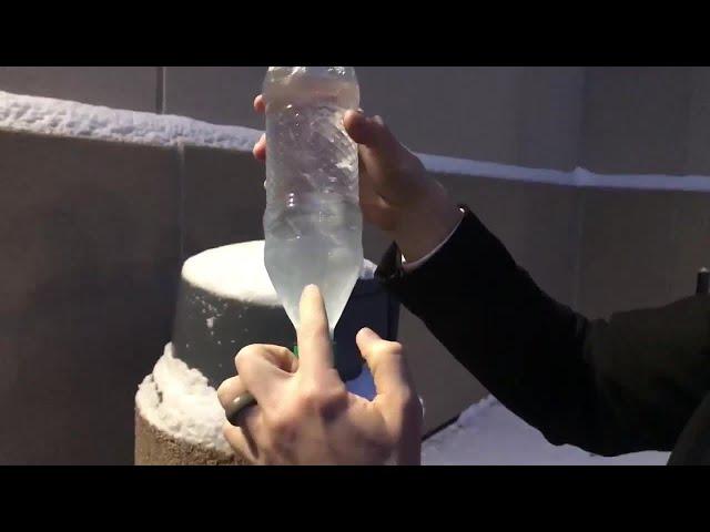 Watch KMBC's Nick Bender turn bottle of water frozen in seconds