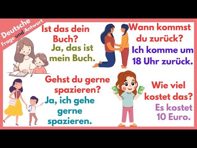 Tägliche Deutsche Fragen und Antworten A1 - B2 | Lerne Deutsch mit Spaß