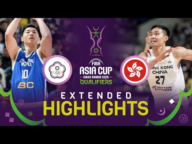 Chinese Taipei v Hong Kong | Extended Highlights | FIBA Asia Cup 2025 Qualifiers