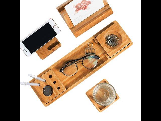 Perfect desk organizer set office organizer system Wooden table organization office for $32