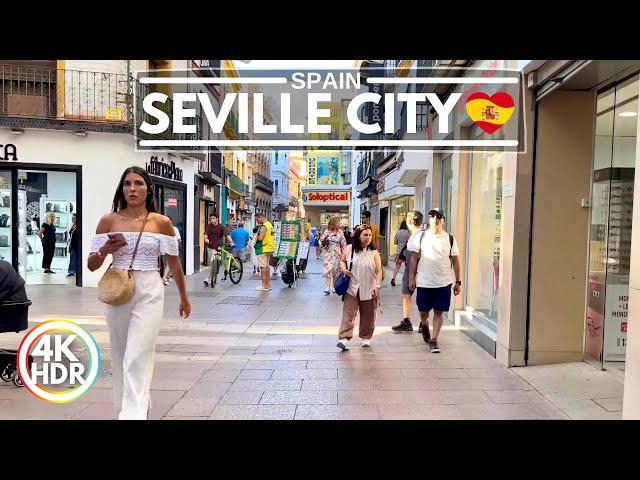 Sevilla / Seville in Spain July 2024, A Beautiful Summer Walk in 4K HDR 60FPS